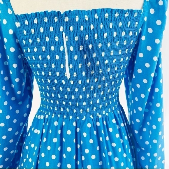 💋Anthropologie Dolan polka dots light blue maxi dress size S - Picture 12 of 16